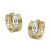 Creolen 12x5mm mit altgriechischen Muster, 375 Gold