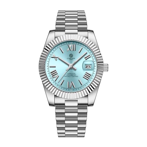 Image of Carlton London Charles Men Analog Watch, Round Dial, Stainless Steel Strap, Quartz Movement, 40 mm Case, Premium Thick Design, 30M Water Resistant, Formal Casual Wear