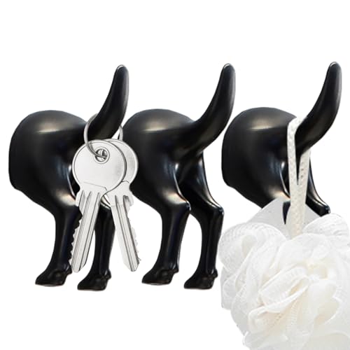 Soporte de pared genérico con gancho pegajoso – 3 piezas ganchos para cola de perro perchas de almacenamiento versátiles para entrada salón dormitorio baño cocina | Para organización en casa