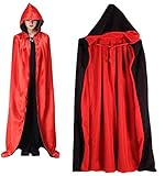 🎃 Versátil: la capa de capucha para adultos es ideal para cualquier bruja, bruja, Gótica, vampiro o fiesta de Halloween, as í como para fiestas de Navidad, fiestas de Nochevieja, fiestas enmascaradas. Serás la person a más misteriosa de la fiesta.