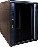Bon Service DSIT Mini Baie de Serveur 15U avec Porte en Verre 600x800x860mm (LXPXH) - Noir