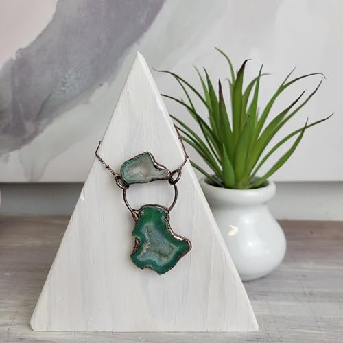 Crystal Joys Bohemian Agate Geode Slice Two Stone Necklace2