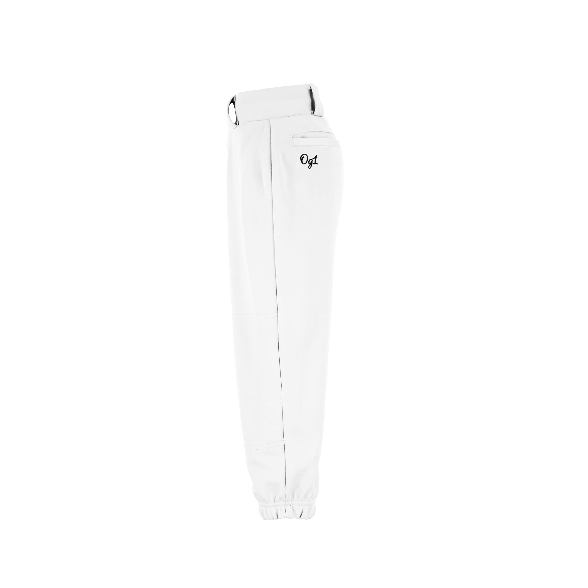 OG1 Premium-Baseballhose für Jugendliche, 100 % Polyester, volle Länge, elastische Unterseite