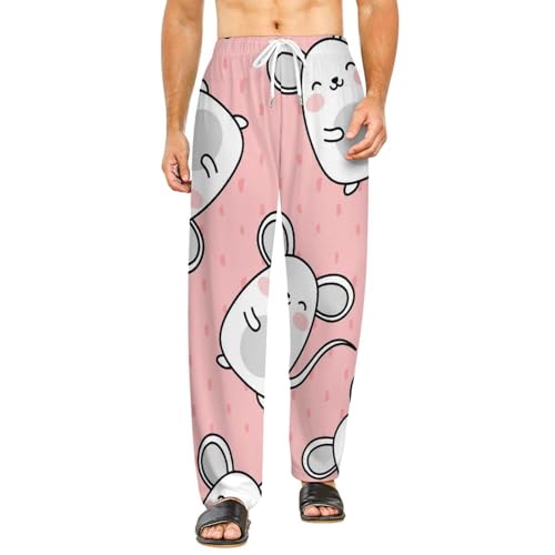 Bas de pyjama femme souris pantalon de nuit long avec poches S