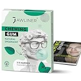 Jawliner® Hard Jwaline Chewing Gum - Sugar Free Spearmint Tough Jaw Gum - Jaw Exerciser Strong Mewing Jawline Mistic Gum - 2x Harder than Regular Chewing Gum 33 Grams (12 Strips)