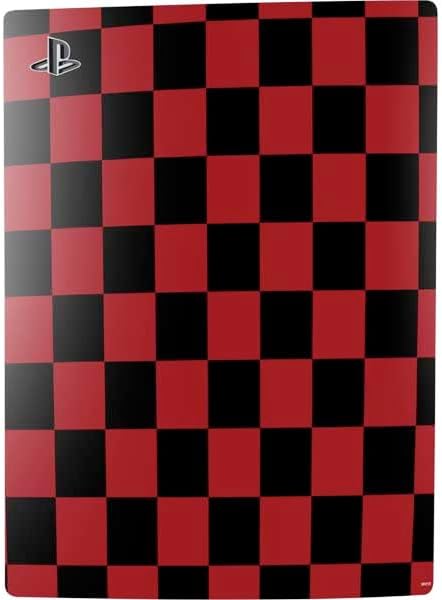 Skinit Decal Gaming Skin Compatible with PS5 Digital Edition Console - Red and Black Checkerboard Design