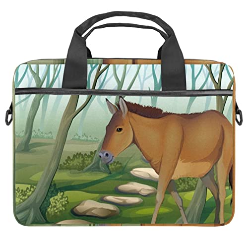 Sac à bandoulière pour ordinateur portable 13-14.5" motif cheval sacoche jungle colorée pour PC