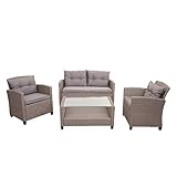 Dank der wasserabweisenden Sitzbezüge aus Spun Poly ist diese Rattan-Sitzgruppe perfekt für jeden Außenbereich geeignet. Zudem sind die Polster bequem und bieten höchsten Sitzkomfort auch bei längerem Sitzen.