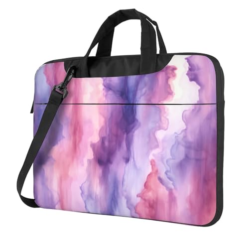 Sac ordinateur portable résistant aux chocs sacoche violette aquarelle