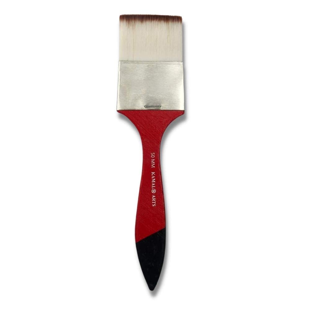 KAMAL FLAT (WASH) CHAPTA WHITE BROWN SYNTHETIC HAIR PAINTING BRUSHES ( TAKLON ) 50 MM (B07MFXYD4W) Amazon Price History, Amazon Price Tracker
