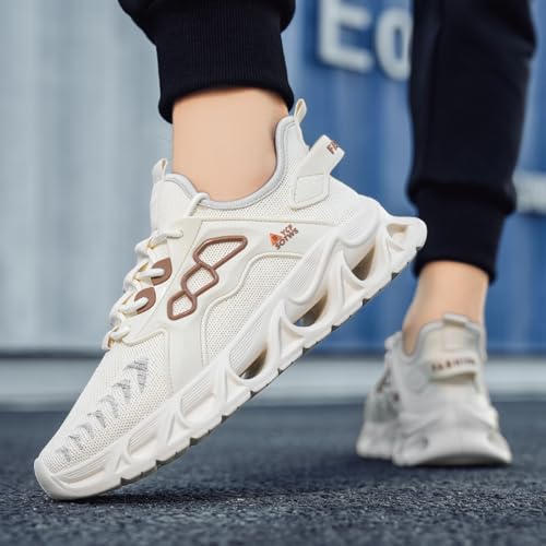 Mens Lightweight Shock - Absorbing Slip on Loafers Laceless Design Blade - Shaped Running Sneakers with mesh Material Ideal for Trail Jogging and Casual Athletic Activities4