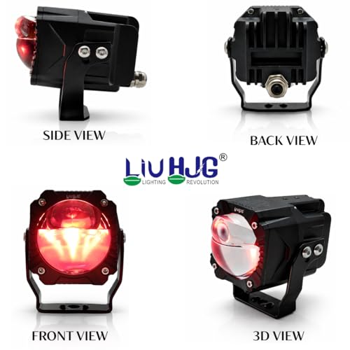 Image of LIU HJG 120W Gorilla Projector Fog Lights Dual Lens | Ultra-Wide LED Driving Fog Lamps | White & Yellow Beam with Red DRL Mode | Universal Fit for Bikes, Cars, Jeep & Thar (Set of 2)