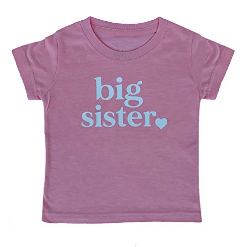 Image of Big Sister & Little Sister Sibling Reveal Announcement T-Shirt for Girls Toddler Baby