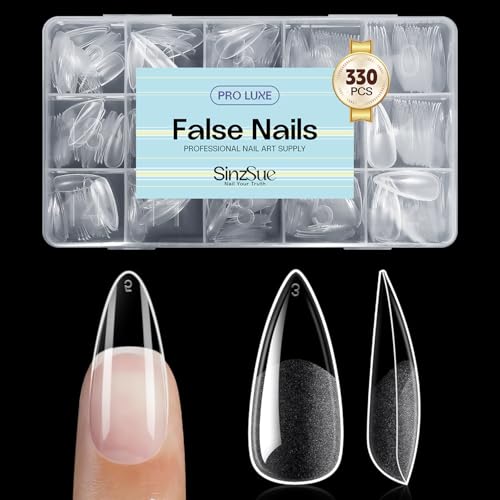 330pcs Medium Stiletto Nails – 15 Sizes, Pre-Filed - Image 2