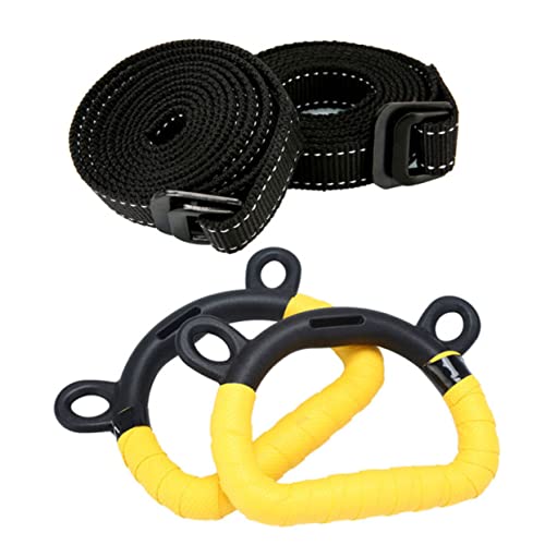 NAMOARLY 2Pcs Durable Gymnastic Rings for Fitness Equipment for Pull Ups Push Ups Dips Full Body Training Smooth Grip for
