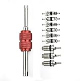 Gettimore 1 juego de herramientas de instalación para quitar el núcleo de la válvula de aire acondicionado de coche de 75 mm, núcleos de alta presión con destornillador