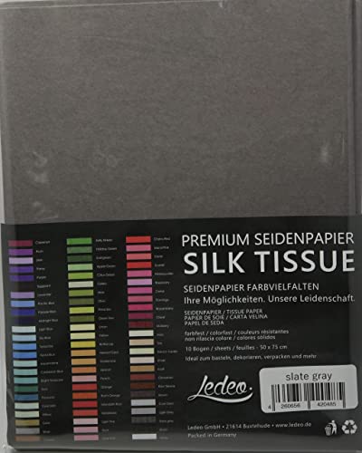Premium Seidenpapier farbig Silk Tissue - 10 Blatt (50 x 75 cm) - Farbe auswählbar (Slate Gray)