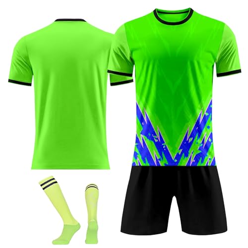 Kit de camisetas de fútbol personalizadas para niños y adultos, uniformes de fútbol personalizados, camiseta y calcetines para niños y niñas, 1-verde, Altoa única