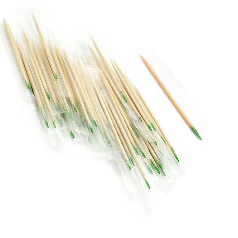 GBritains Bamboo Mint Toothpicks, Flavored Wooden Toothpicks, Double-Pointed Dental Picks, Individually Wrapped Toothpicks, 2.5-Inch Bamboo Dental Sticks with Clear Storage Box, (1000) Count