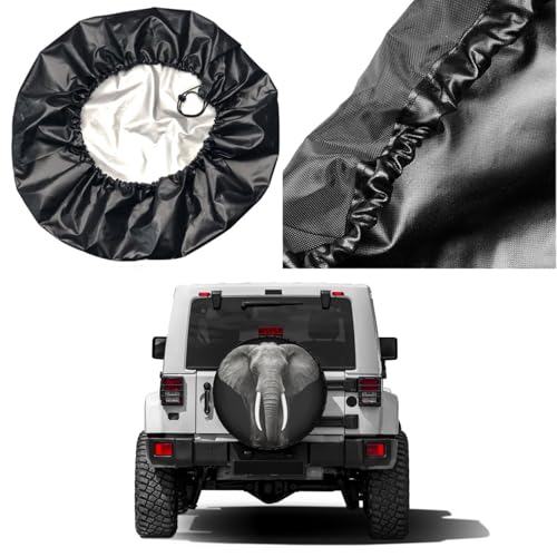 Image of Delerain Elephant Spare Tire Covers for RV Trailer SUV Truck and Many Vehicle, Wheel Covers Sun Protector Waterproof, (14 Inch for Diameter 23 inch-27 inch)