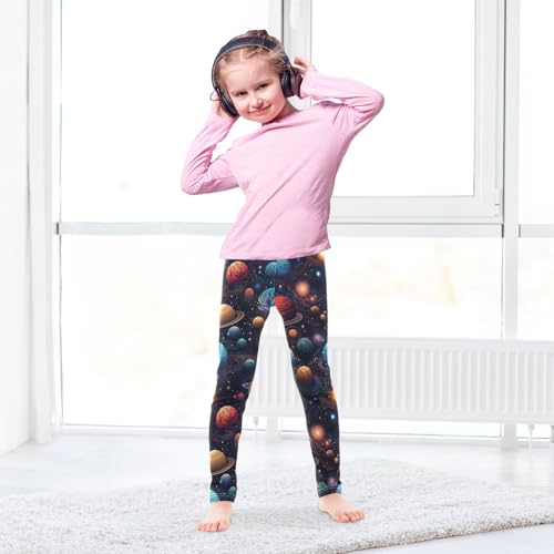 Kids High Waist Space Planets Leggings for Toddler Girls 4T 202b28283