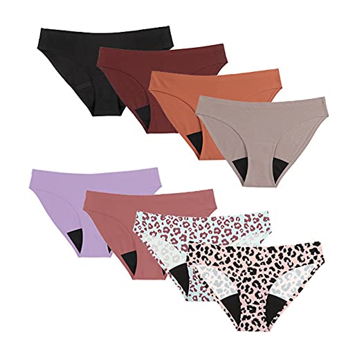 8 Pièces Culottes Femmes Multi-pièces du Cycle Menstruel Femmes Incontinence Urinaire Confortables Et Étanches Slip(Doit Utiliser avec des Tampons)(Size:XXL) Cover