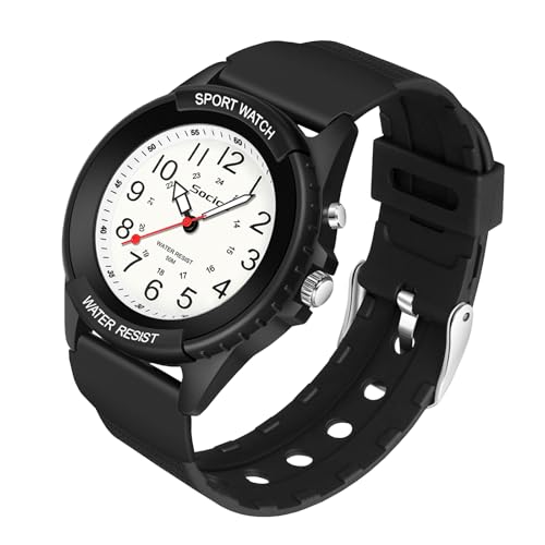SOCICO Damen Armbanduhr Quarz Großes Zifferblatt Nachtlicht 50M Wasserdicht