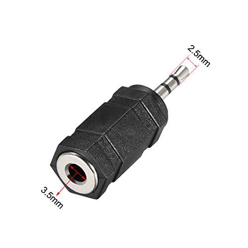 Adaptador uxcell 2.5mm macho a 3.5mm hembra 2 piezas miniatura 4
