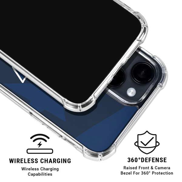 Skinit Clear Phone Case Compatible with iPhone 14 - Officially Licensed NFL New England Patriots Double Vision Design