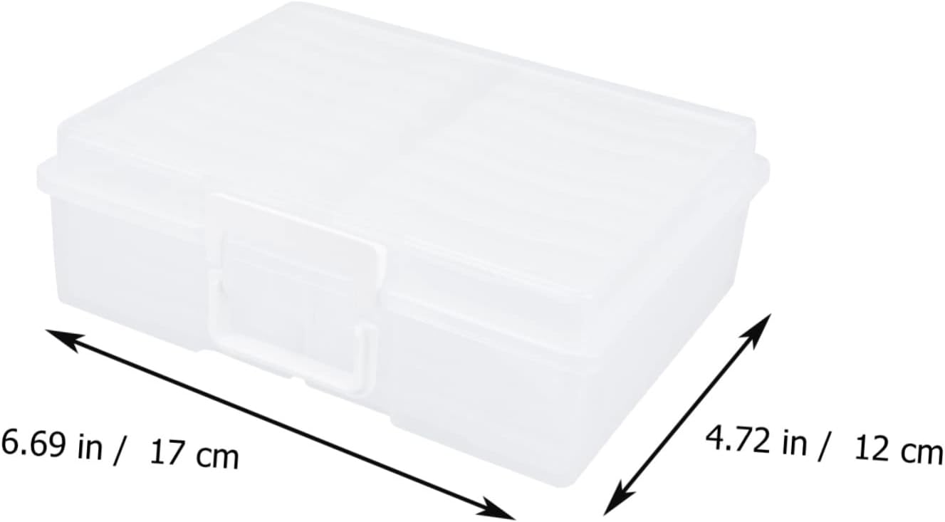 1pc Transparent Photo Box Organizer Multifunctional Storage Case for Pictures Crafts and Game Cards for Organization