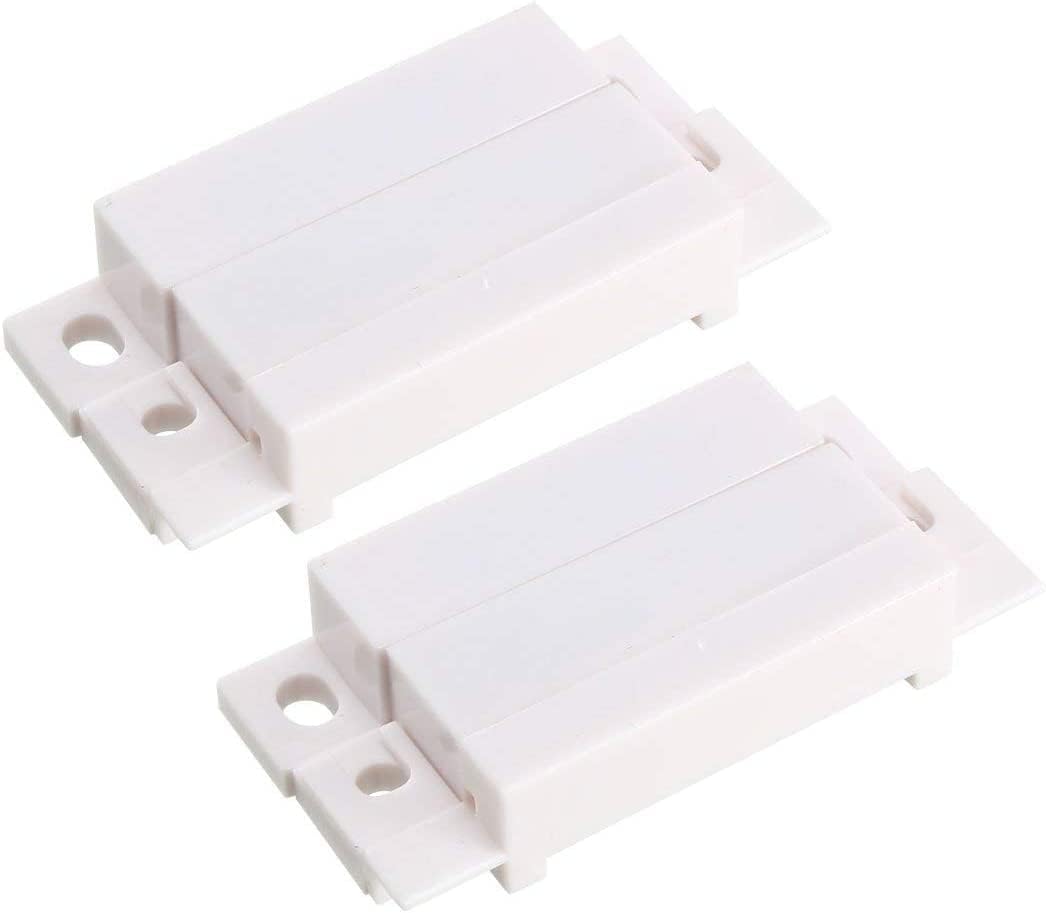 Bettomshin 2Pcs MC-31 Surface Mount Wired N.C. Door Contact Sensor Alarm Magnetic Reed Switch White