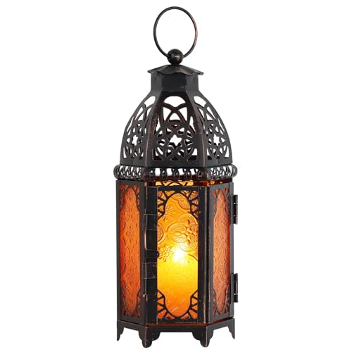 DECORKEY Moroccan Lanterns Decorative Indoor & Outdoor, 11’’ Medium Size Vint...