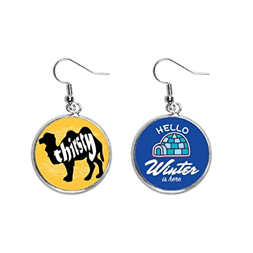 Pendientes de gota camel negro ligeros para orejas delicadas