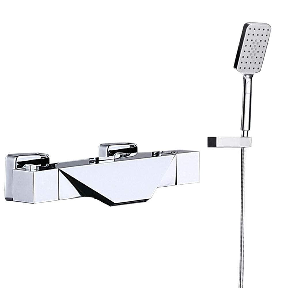 Robinet de douche thermostatique anti-brûlure en cuivre chrome pour baignoire cascade 3 modes