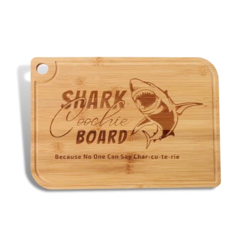 Shark Cootie Charcuterie Board, (11x7 in) Cheese Board, Laser Engraved Cutting Board, Bamboo Board, Sharkcootie Serving Tray, Funny Housewarming Gift, Wedding Gifts