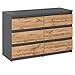 Produktbild MRBLS Kommode mit 6 Schubladen Sideboard Schubladenschrank Kleiderschrank Modern Möbel mit Schubladen für Ihr Schlafzimmer (Grau Matt - Wotan)  100 x 33,5 x 71,5 cm (B/H/T)