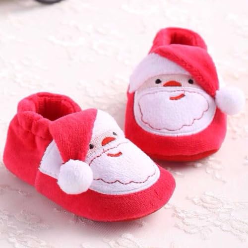 Newborn Baby Christmas Boots Cute Cartoon Winter Soft Warm Anti-Slip Slippers Cute Infant First Walking Shoes3