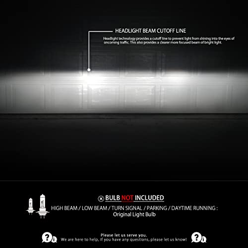 Autozensation Compatible With 1999-2002 Chevy Silverado 2000-2006 Chevy Tahoe/Suburban Black Housing Clear Lens Headlights + Bumper Lights L + R Pair Headlamp #TOP1