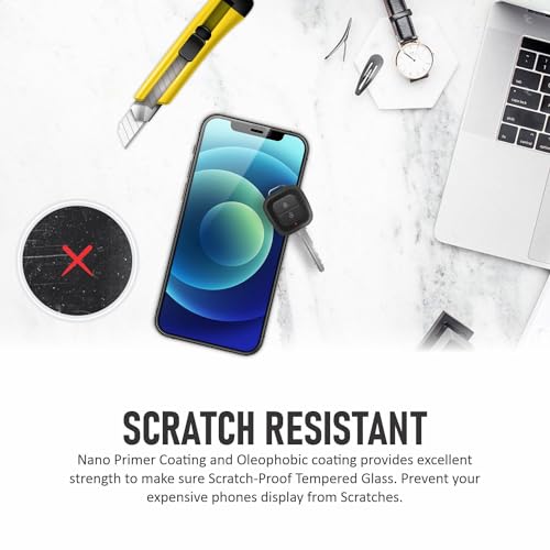 Image of SupCares Privacy Tempered Glass for iPhone 12 and iPhone 12 Pro (6.1 Inch) With Installation Kit | Military-Grade Gorilla Screen Protector | Edge to Edge Coverage | Black