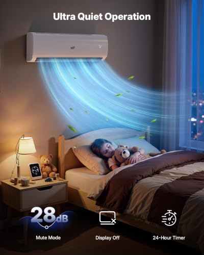 Image of Upstreman 2 Zone Mini Split with Heat Pump, 9K+12K BTU, 23 SEER2, 230V