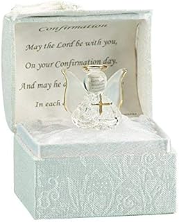 SAFRI Confirmation Gift Crystal Angle With Cross Religious Gift Catholic/Christian Ideal For Confirmation Day Present