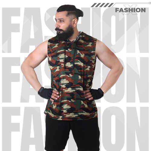 Image of Sleeveless Hoodies T Shirts for Men - Gym Vest, Sando Tank Top Wear, Workout Baniyan, Bodybuilding Tshirts, Sports Tshirt Vests
