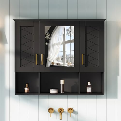 Marzzi Wall Mount Bathroom Medicine Cabinet, Bathroom Wall Cabinet with