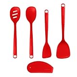 Betty Crocker 5-Piece Baking/Cooking Utensil Set: Essential for Every Home. Spoon, Spatula, Turner, Scraper. Machinewash safe, stain and odor-free silicone