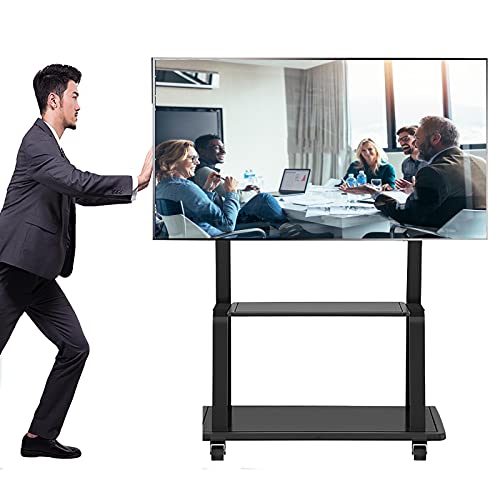 Soporte móvil negro resistente para TV de 32 a 75 pulgadas miniatura 1