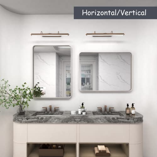 Vanlio 22X30 Silver Bathroom Mirror, Brushed Metal Frame Rectangle Wall Mirror For Vanity, Rounded Corners, Shatterproof, Anti-Rust (Horizontal/Vertical) #TOP3