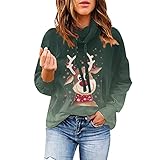 PTLLEND Bluse Schwarz Damen Langarm Damen Langarm T-Shirt Loser Rundhalsausschnitt Oversize Pullover Langes Sweatshirt Bluse Tops