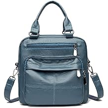 Fashion Backpack Women Shoulder Bag Leather Waterproof Handbags Bag Ladies Daypack Rucksack for Travel Work Dating Blue