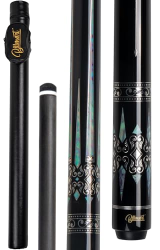 Billmart Carbon Fiber Pool Cue Stick,12.5mm Low Deflection Shaft Billiard Sticks with Hard Case, 19oz Professional Pool Stick