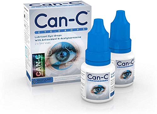 Can-C (N.A.C.) Eye Drops, Lubricant eyedrops with antioxidant n-acetylcarnosine. 2 Vials of 5 ml